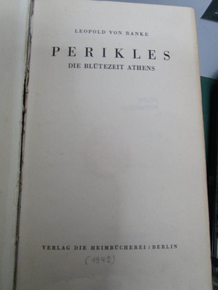 Ab 786: Perikles : Die Blütezeit Athens (1942)