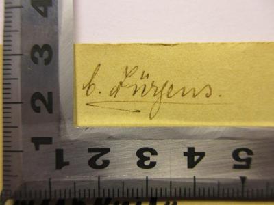 - (Jürgens, Carl), Von Hand: Name; 'C. Jürgens'. 