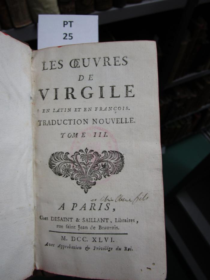  Les Oeuvres De Virgile En Latin Et En François  (1746)