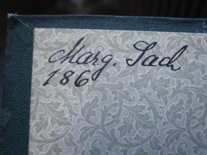 Cx 110 af 1: Bilder und Klänge aus Rudolstadt (1902);51 / 4109 (Sach, Marg.), Von Hand: Autogramm, Name, Nummer; 'Marg. Sach 186'. 