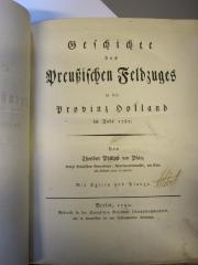 G 206 23: Geschichte des preußischen Feldzuges in der Provinz Holland im Jahr 1787 (1790)