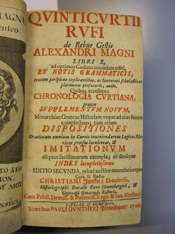 L 120 Cur 3: Quinticurtii Rufi de Rebus Gestis Alexandri Magni (1708)