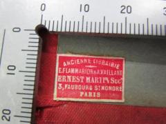 - (Ancienne Librarie), Etikett: -; 'Ancienne Librairie
E. Flammabion &amp; A. Vaillant
Ernest Martin SucR
3, Faubourg St. Honoré
Paris'. 