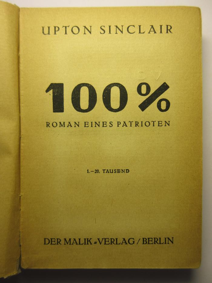 38/80/40799(8) : 100%
Roman eines Patrioten (1921)