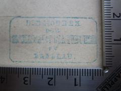 - (Gesellschaft der Freunde (Breslau)), Stempel: Name, Berufsangabe/Titel/Branche, Ortsangabe; 'Bibliothek der Gesellschaft der Freunde zu Breslau'.  (Prototyp)