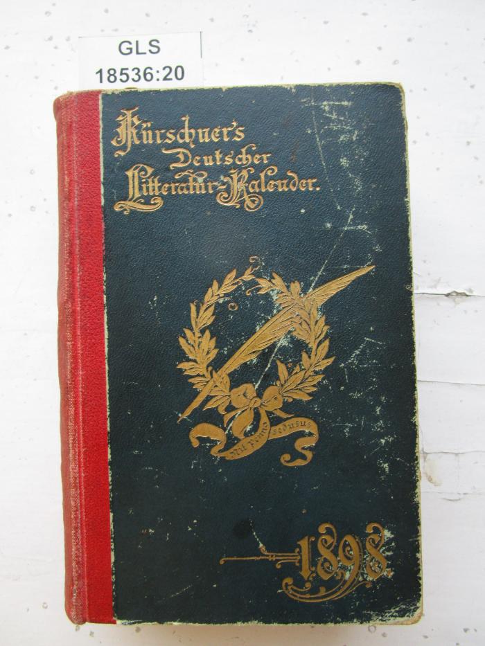 GL 18536 XX: Deutscher Litteratur-Kalender : auf das Jahr 1898 (1898)