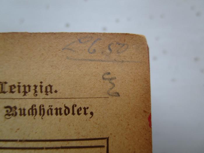 GL 18536 XX: Deutscher Litteratur-Kalender : auf das Jahr 1898 (1898);- (unbekannt), Von Hand: Buchhändler, Preis; 'L 6.50'. 