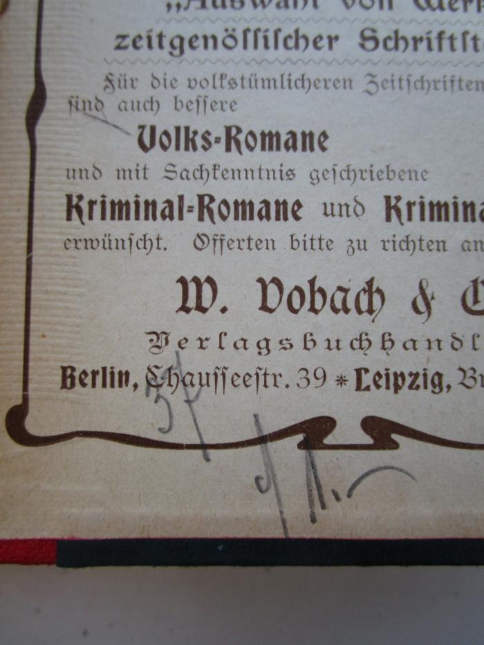 GL 18536 XXIV: Deutscher Litteratur-Kalender : auf das Jahr 1902 (1902);- (unbekannt), Von Hand: Buchhändler, Preis; '37
[.] 1.-'. 