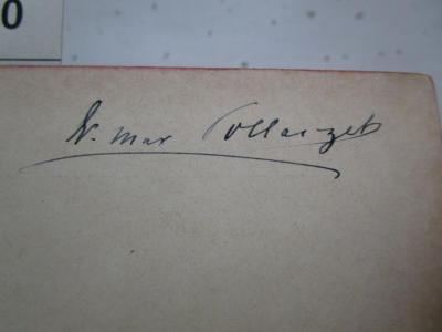GL 18536 XX: Deutscher Litteratur-Kalender : auf das Jahr 1898 (1898);- (Pollaczek, Max), Von Hand: Autogramm, Name, Berufsangabe/Titel/Branche; 'Dr. Max Pollaczek'. 