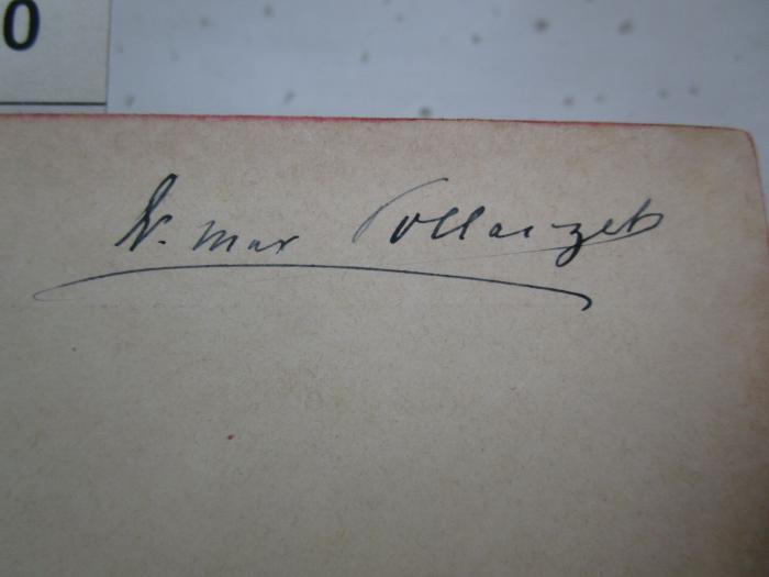 GL 18536 XX: Deutscher Litteratur-Kalender : auf das Jahr 1898 (1898);- (Pollaczek, Max), Von Hand: Autogramm, Name, Berufsangabe/Titel/Branche; 'Dr. Max Pollaczek'. 