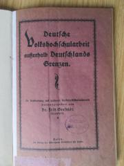Box M 5966 : Deutsche Volkshochschularbeit außerhalb Deutschlands Grenzen (1926)