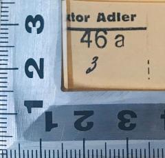 - (Adler, Victor), Stempel: Name; 'Viktor Adler
46 a 3'. 