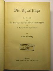 48/80/40849(7) : Die Agrarfrage
Eine Übersicht über die Tendenzen der modernen Landwirtschaft und der Agrarpolitik der Sozialdemokratie
 (1898)