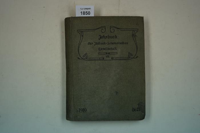  Jahrbuch der Jüdisch-Literarischen Gesellschaft. 1910-5671. (1911)