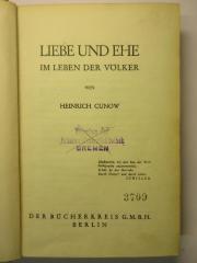 88/80/40237(6) : Liebe und Ehe im Leben der Völker
 (1929)