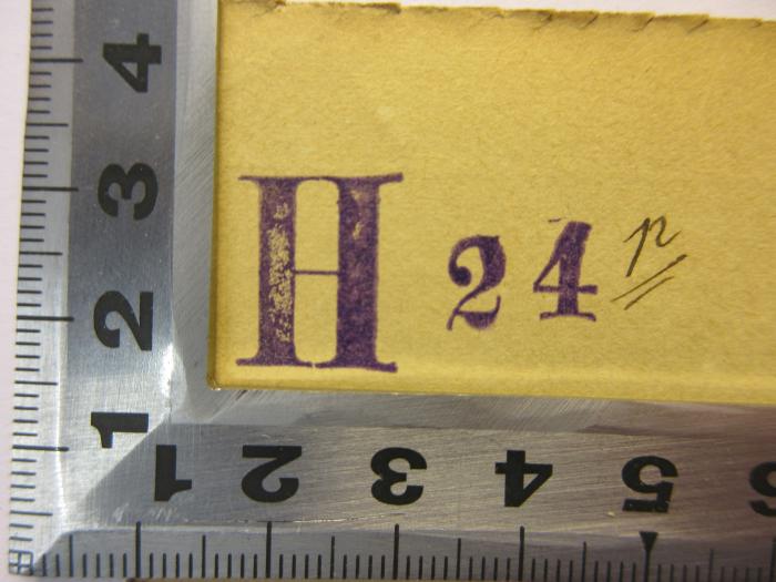 -, Stempel: Nummer; 'H 24 r'