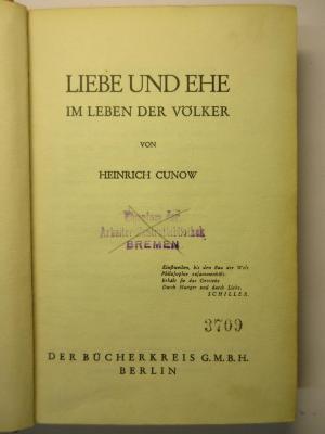 88/80/40237(6) : Liebe und Ehe im Leben der Völker
 (1929)