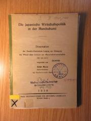 D 1961 /144 (ausgeschieden) : Die japanische Wirtschaftspolitik in der Mandschurei (1938)