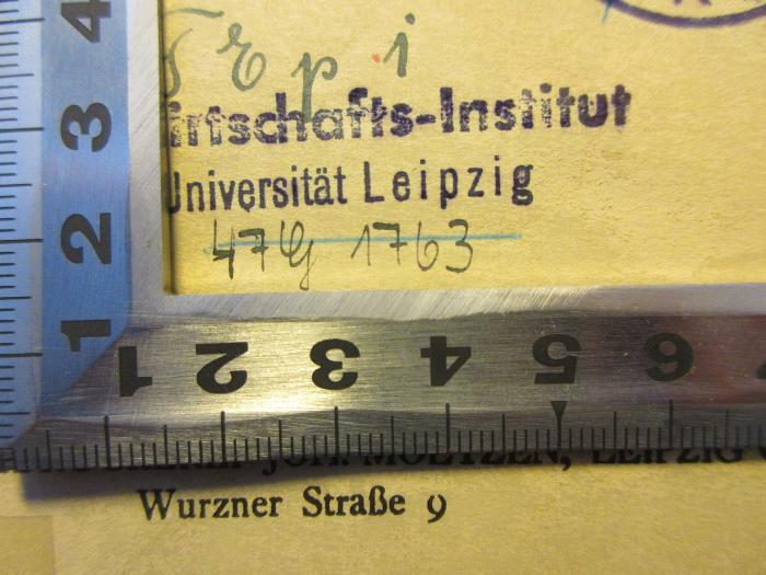 D 1961 /144 (ausgeschieden) : Die japanische Wirtschaftspolitik in der Mandschurei (1938);-, Von Hand: Signatur; '47 G 1763'