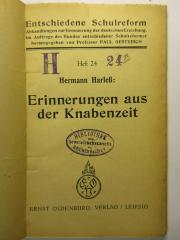 88/80/40250(0) : Erinnerungen aus der Knabenzeit
 (1924)