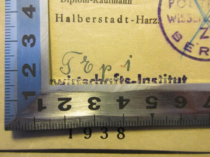 D 1961 /144 (ausgeschieden) : Die japanische Wirtschaftspolitik in der Mandschurei (1938);-, Von Hand: Annotation; 'Grp[?] i'