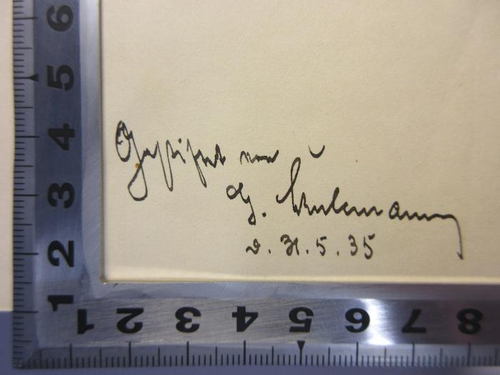 -, Von Hand: ; 'Gegrüßt von G. S(chule)mann 31.5.35'