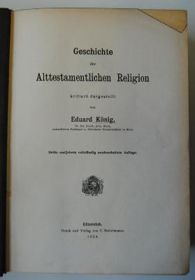 9/1565 : Geschichte der Alttestamentlichen Religion (1924)