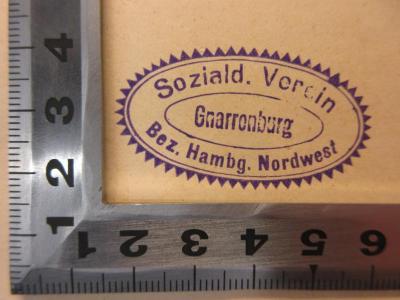 - (Sozialdemokratischer Verein Gnarrenburg, SPD), Stempel: Name; 'Soziald. Verein
Gnarrenburg
Bez. Hambg. Nordwest'. 