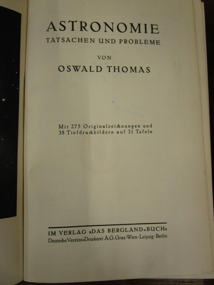 Kb 46: Astronomie : Tatsachen und Probleme (1934)