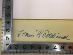 - (Wedekind, Hans), Von Hand: Name; 'Hans Wedekind'. 