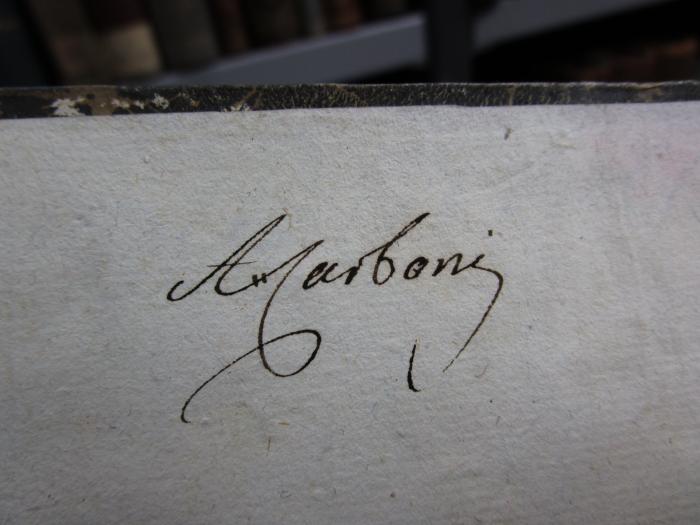 - (Carabony[?], A.), Von Hand: Autogramm; 'A. Carbony'. 