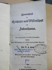 Zb 380 24 (ausgesondert) : Monatsschrift für Geschichte und Wissenschaft des Judenthums (1875)