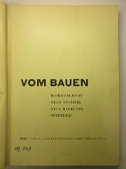 88/80/40631(4) : Das Buch vom Bauen. Wohnungsnot, Neue Technik, Neue Baukunst, Städtebau (1930)