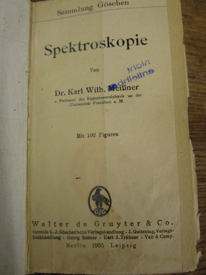 Kd 111 Ers.: Spektroskopie (1935)