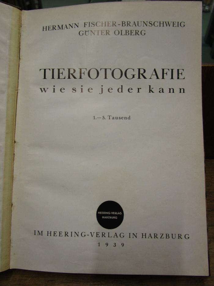 Kg 1866 1939: Tierfotografie wie sie jeder kann (1939)