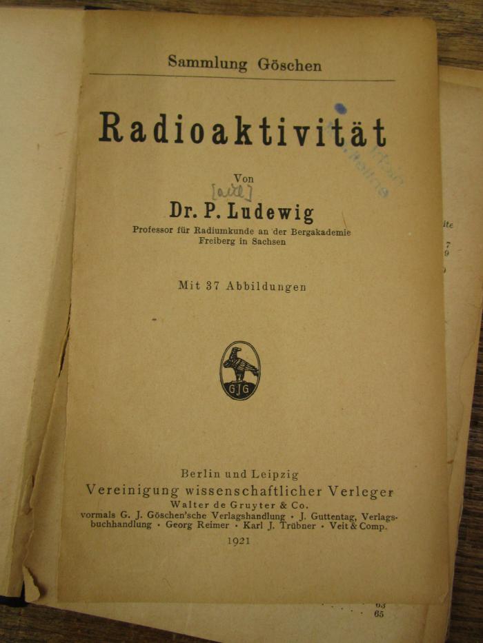 Kd 553: Radioaktivität (1921)
