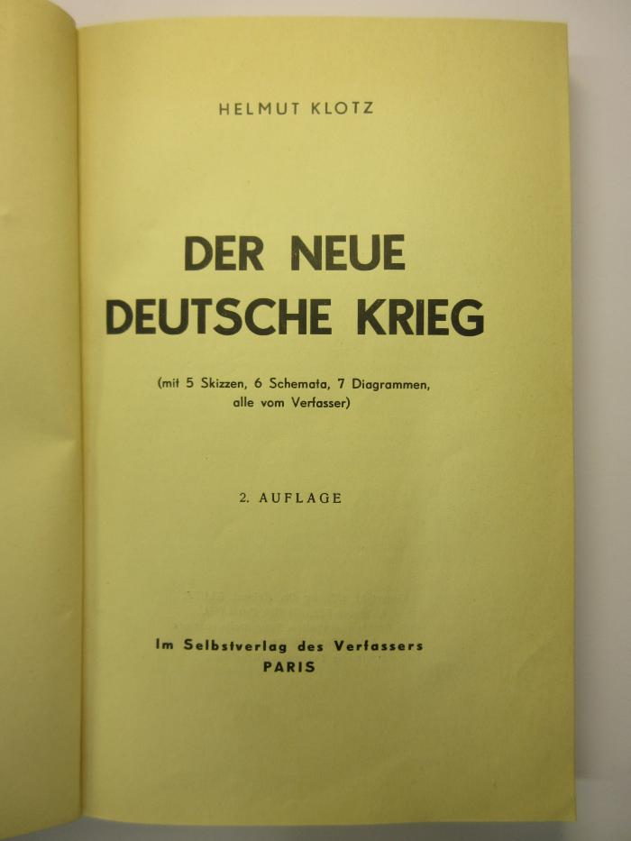 88/80/40645(5) : Der neue deutsche Krieg
 (1937)