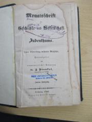 Zb 380 2 (ausgesondert) : Monatsschrift für Geschichte und Wissenschaft des Judenthums
 (1853)