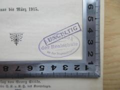 - (Realschule an der Bogenstrasse), Stempel: Name, Ortsangabe; 'Bibliothek der Realschule an der Bogenstrasse'. 