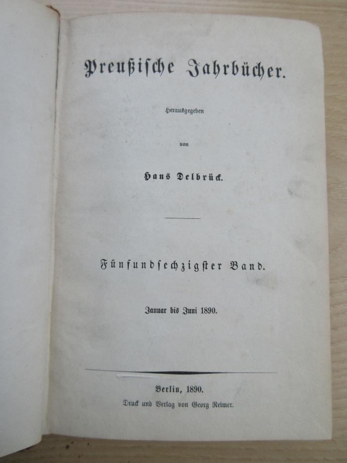 Zs 335 (ausgesondert) : Preußische Jahrbücher (Januar - Juni 1890)
