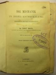 88/80/40656(0) : Die Mechanik in ihrer Entwickelung (1889)