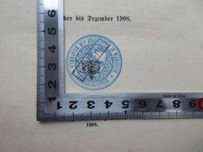 Zs 335 (ausgesondert) : Preußische Jahrbücher (1908-1912);- (Gymnasium mit Realschule in Wandsbek), Stempel: Name, Ortsangabe; 'Gymnasium mit Realschule in Wandsbek * Lehrerbibliothek *'. 