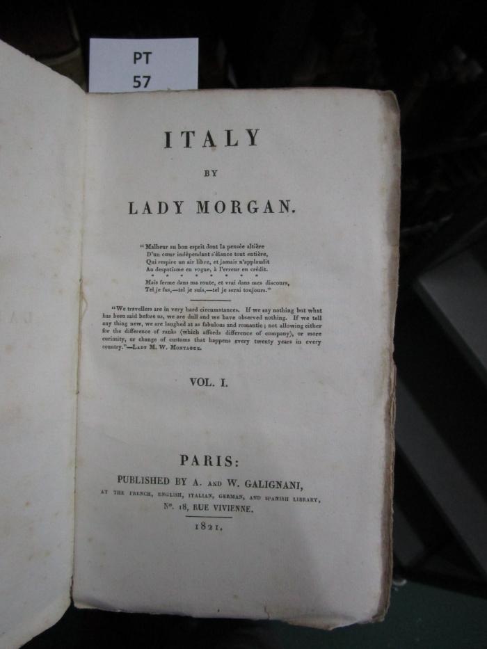  Italy by Lady Morgan (1821)