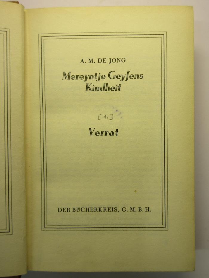 88/80/40649(2)-1 : Michael de Mereyntje Geysens Kindheit [1] Verrat
 (1929)