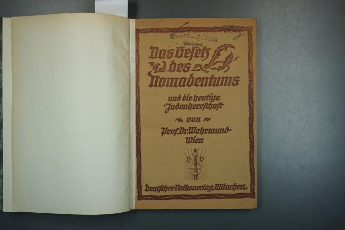  Das Gesetz des Nomadentums und die heutige Judenherrschaft. (1919)