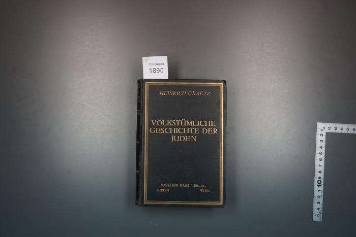  Volkstümliche Geschichte der Juden in drei Bänden. Von der Entstehung des jüdischen Volkes bis zur zweitmaligen Zerstörung Jerusalems unter Kaiser Vespasian. (1923)