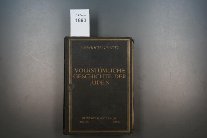  Volkstümliche Geschichte der Juden in drei Bänden. Von den massenhaften Zwangstaufen der Juden in Spanien bis in die Gegenwart. (1923)