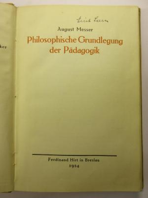 88/80/4073(8) : Philosophische Grundlegung der Pädagogik (1924)