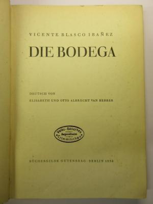 88/80/40698(9) : Die Bodega
 (1932)