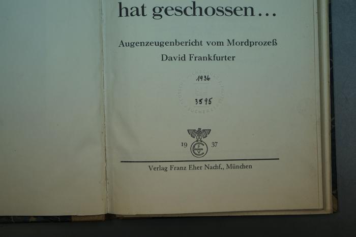 - (Deutsche Hochschule für Politik. Bibliothek), Von Hand: Nummer, Datum; '1936
3595'. 